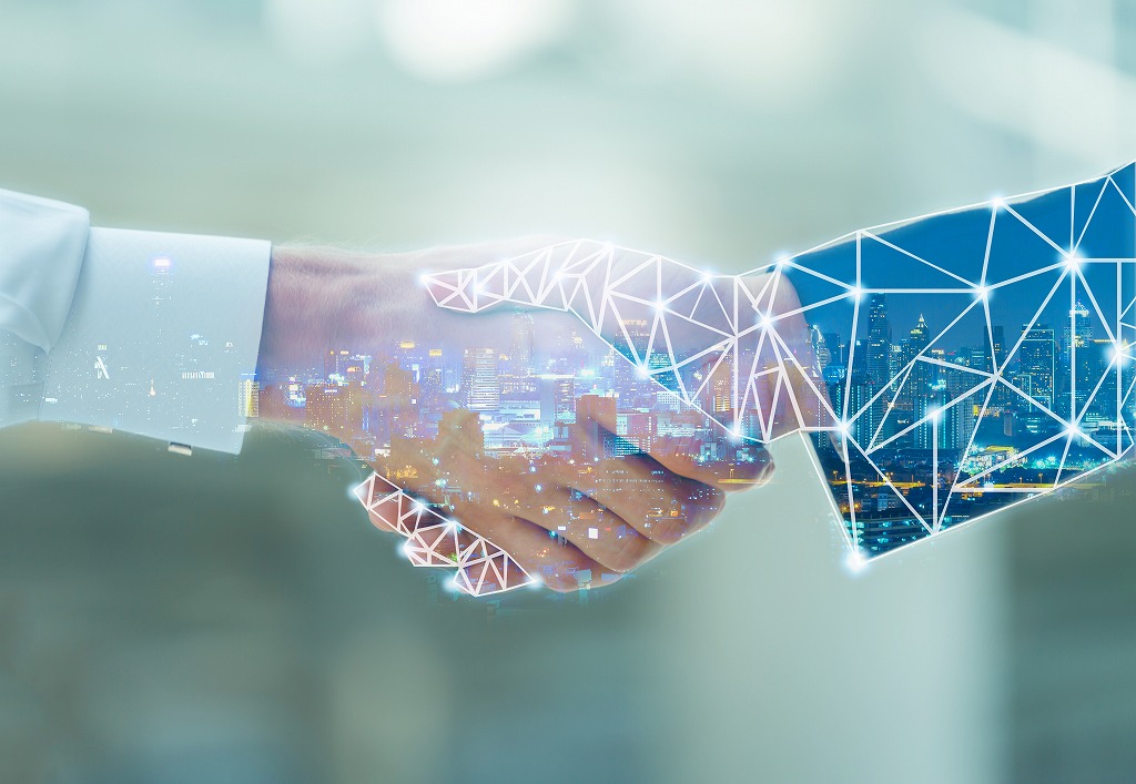 電気工事と握手